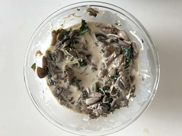 Špenátové a houbové placky - Příprava krok 9