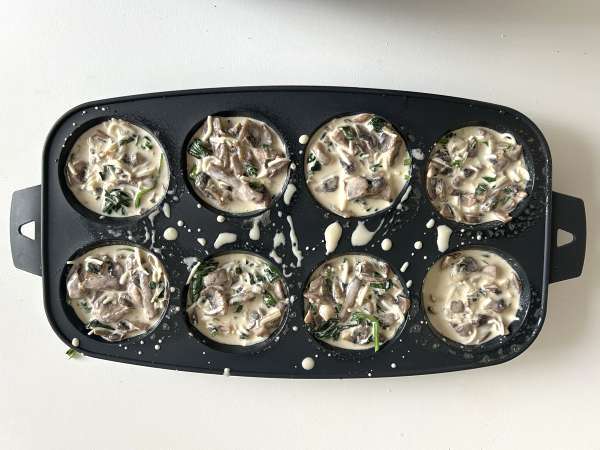 Špenátové a houbové placky - Příprava krok 10