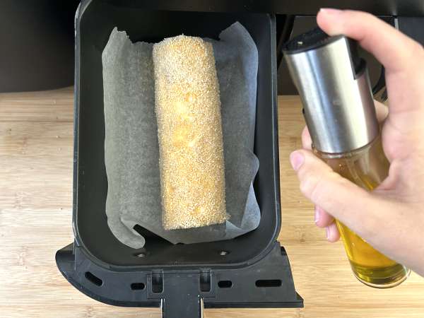 Křupavý, v ústech se rozplývající kozí sýr obalený v pečivu Air Fryer: absolutní pohodlí! - Příprava krok 6