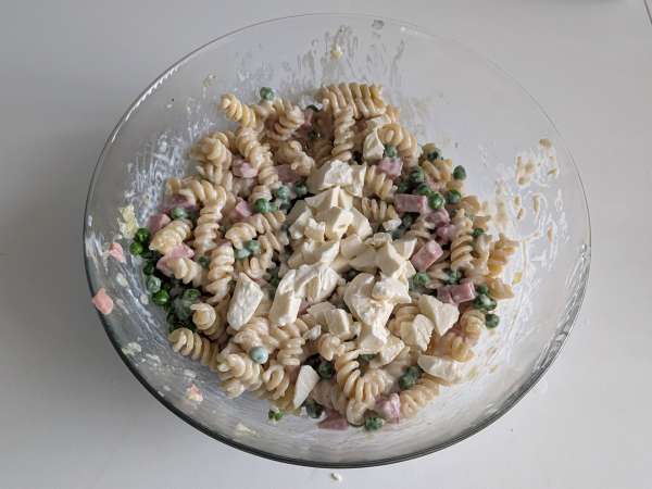 Krémové zapečené těstoviny s hráškem a šunkou au gratin - Příprava krok 9