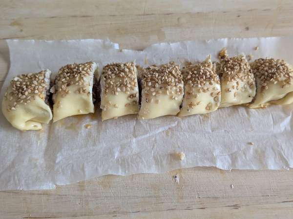 Rustici s klobásou a sýrem v horkovzdušné fritéze - Příprava krok 8