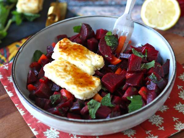 Salát z červené řepy s grilovaným halloumi - Příprava krok 9