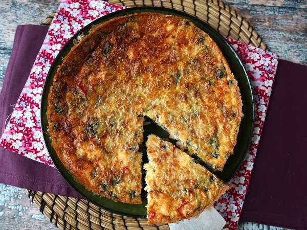 Quiche bez těsta s lososem, špenátem a cottage sýrem - Příprava krok 9
