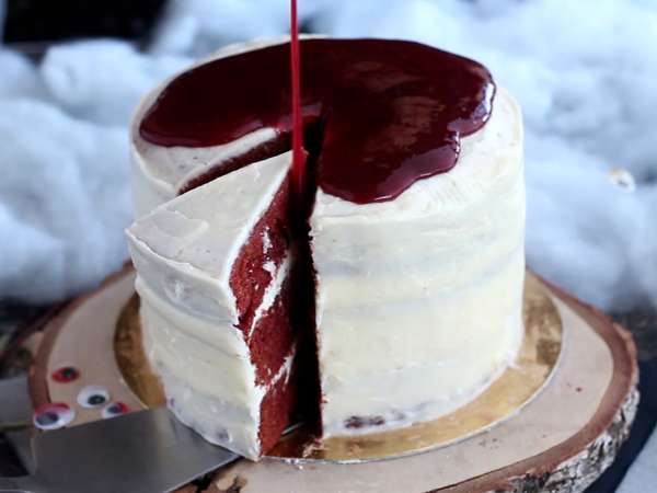 Halloweenský dort Red Velvet! - Příprava krok 13