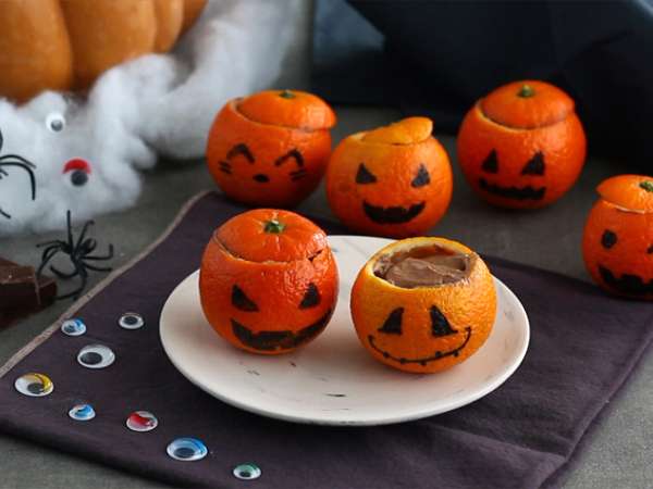 Halloweenské klementinky s čokoládovou pěnou - Příprava krok 6