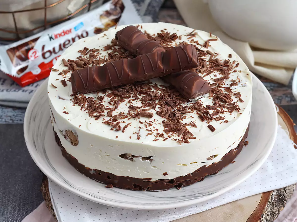 Báječný nepečený cheesecake Kinder Bueno