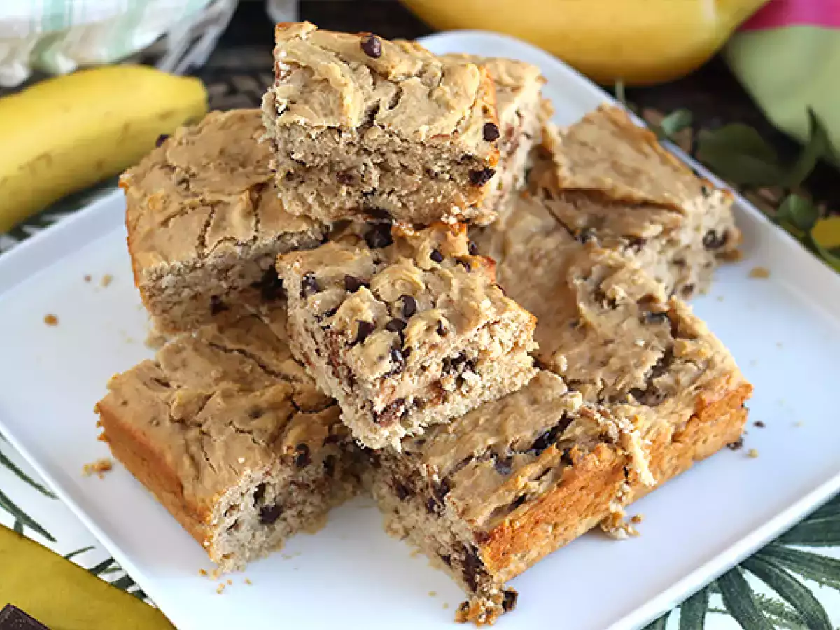 Banánový dort s čokoládovými kousky – veganský a bezlepkový - foto 4
