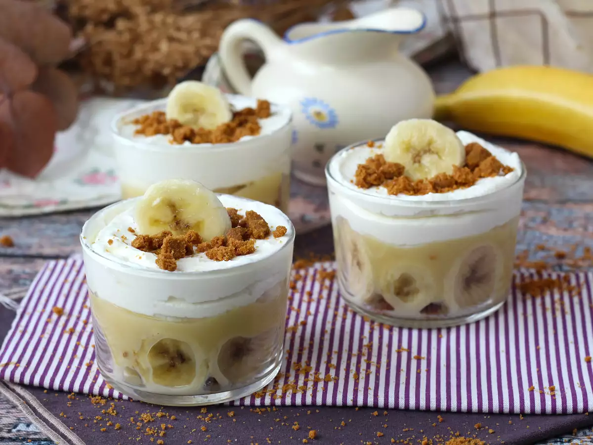 Banoffee dezert do skleničky pro milovníky banánů a karamelu