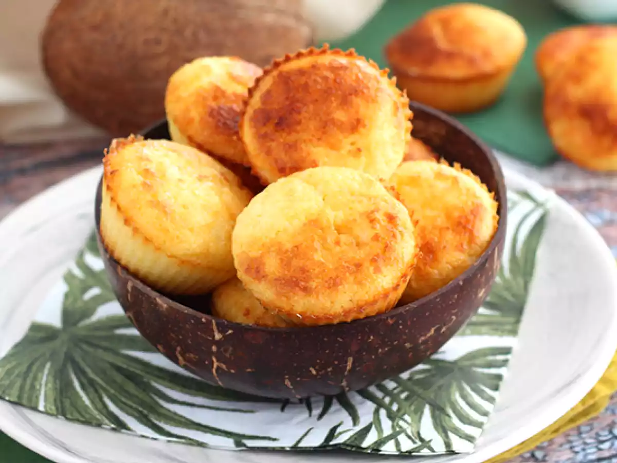 Brazilské kokosové muffiny - Queijadinhas
