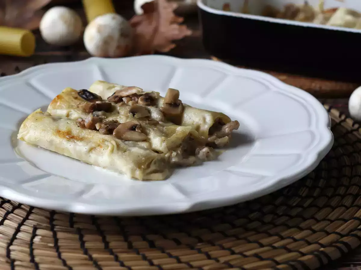 Cannelloni s houbami a klobásou: vydatný a chutný hlavní chod - foto 3