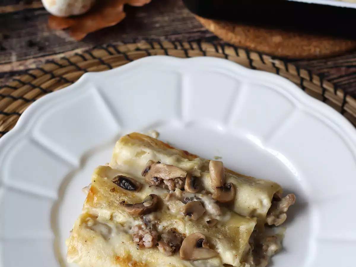 Cannelloni s houbami a klobásou: vydatný a chutný hlavní chod - foto 4