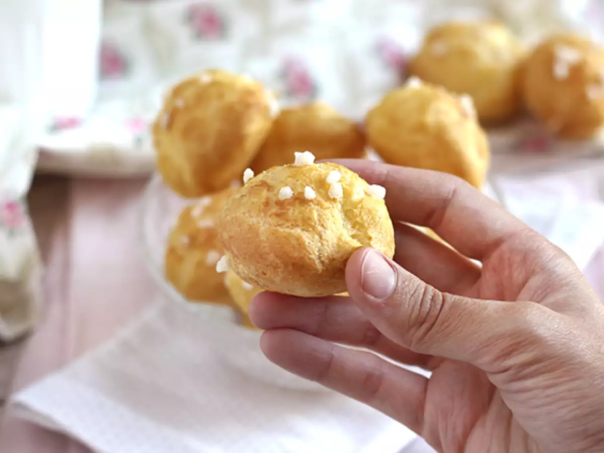 Chouquettes – francouzské odpalované pečivo s perlovým cukrem - foto 4