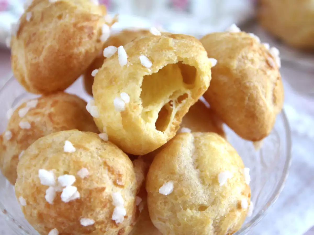 Chouquettes – francouzské odpalované pečivo s perlovým cukrem - foto 6