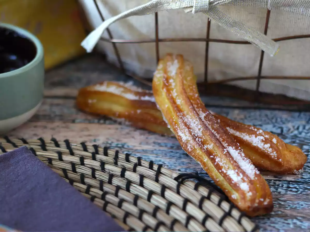 Churros připravené ve fritéze na vzduchu