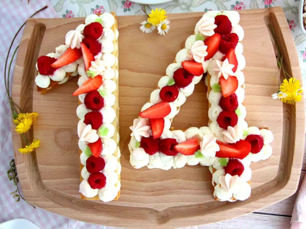 Číselný dort z křehkého těsta (number cake)