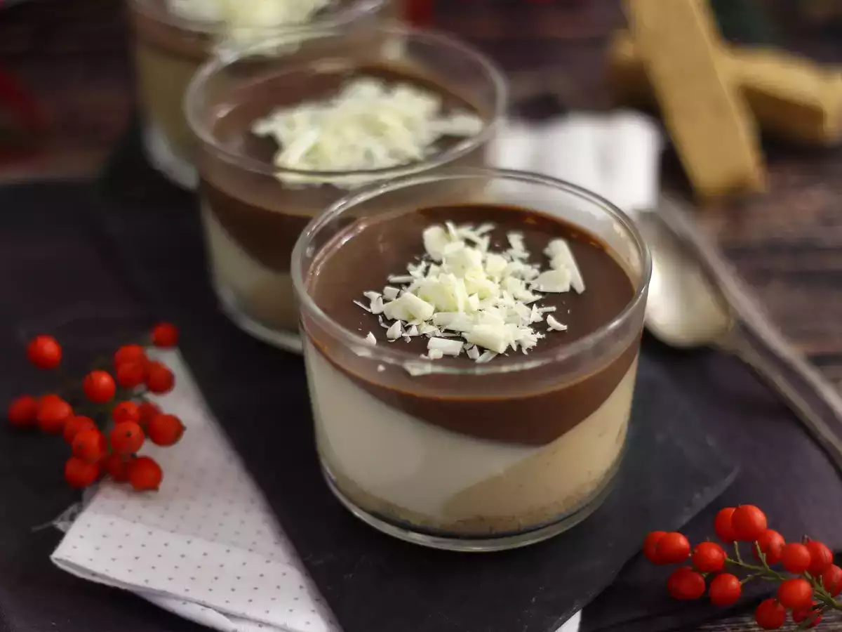 Čokoládové a nugátové pohárky. Snadný recept