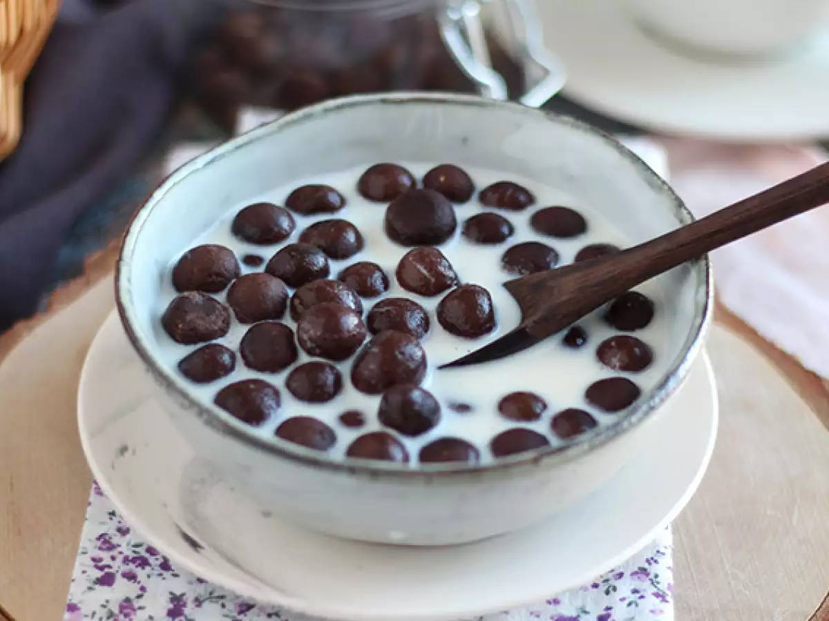 Domácí čokoládové cereální kuličky jako Nesquik