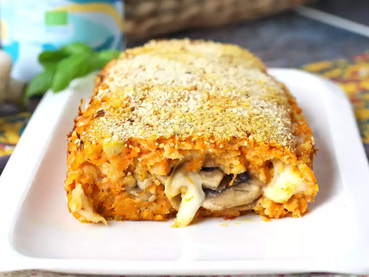 Dýňová sekaná s houbami a sýrem scamorza: chutný a snadný zapečený recept - foto 3