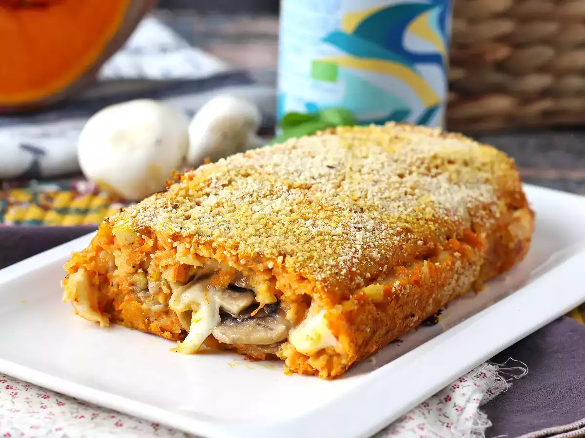 Dýňová sekaná s houbami a sýrem scamorza: chutný a snadný zapečený recept - foto 4