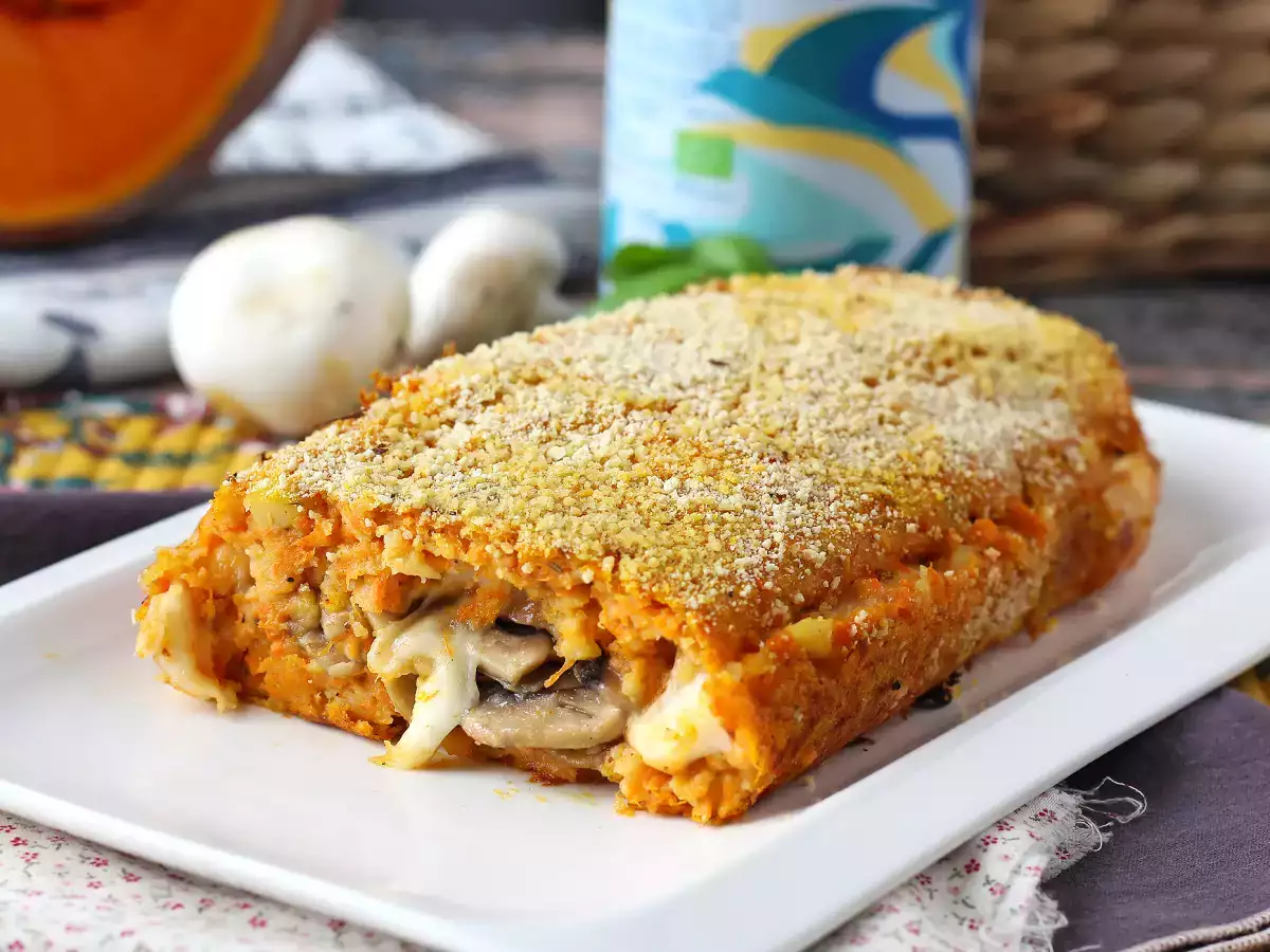 Dýňová sekaná s houbami a táhnoucím se sýrem scamorza: snadný a chutný recept z trouby - foto 4