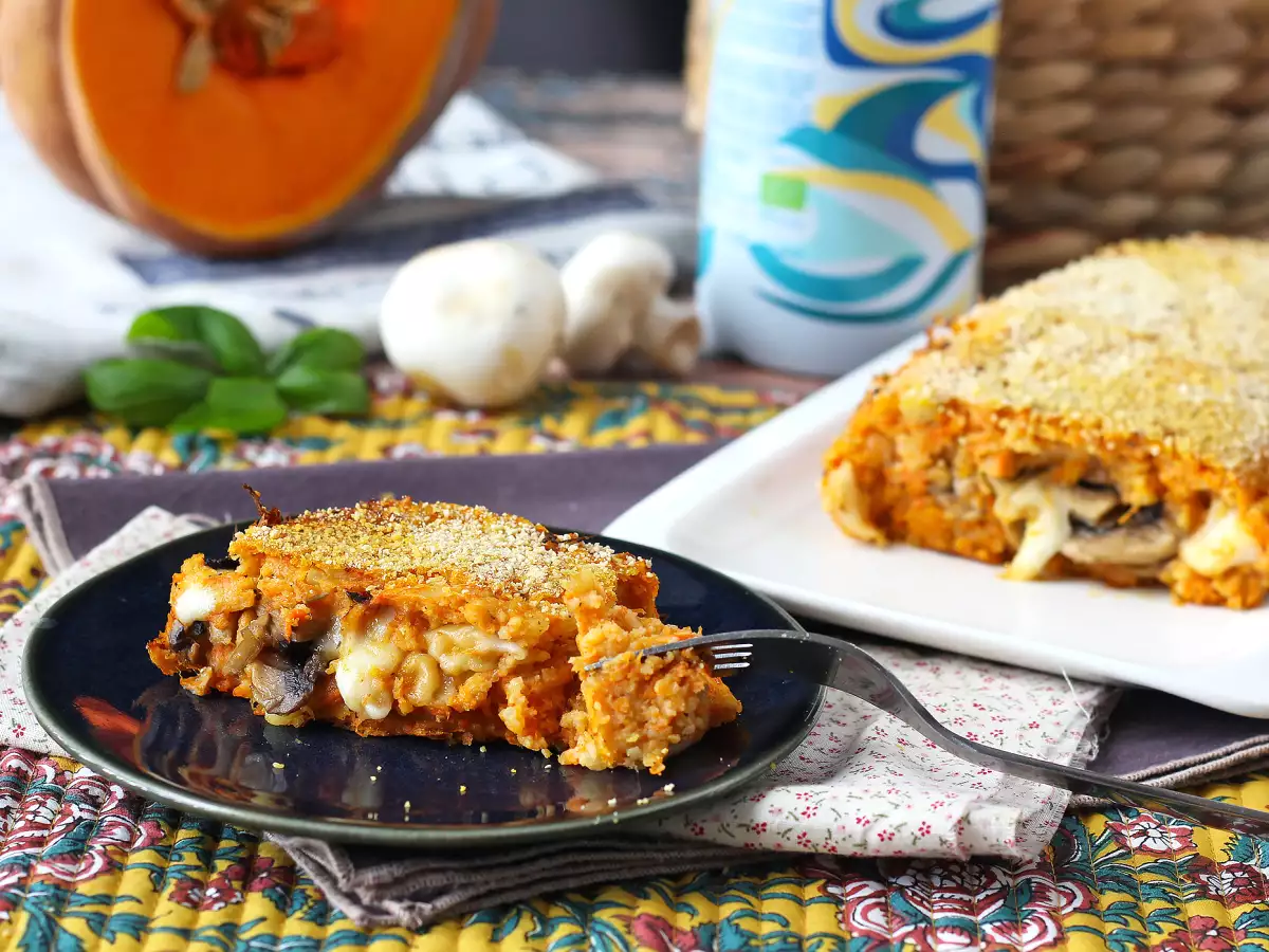 Dýňová sekaná s houbami a táhnoucím se sýrem scamorza: snadný a chutný recept z trouby - foto 5