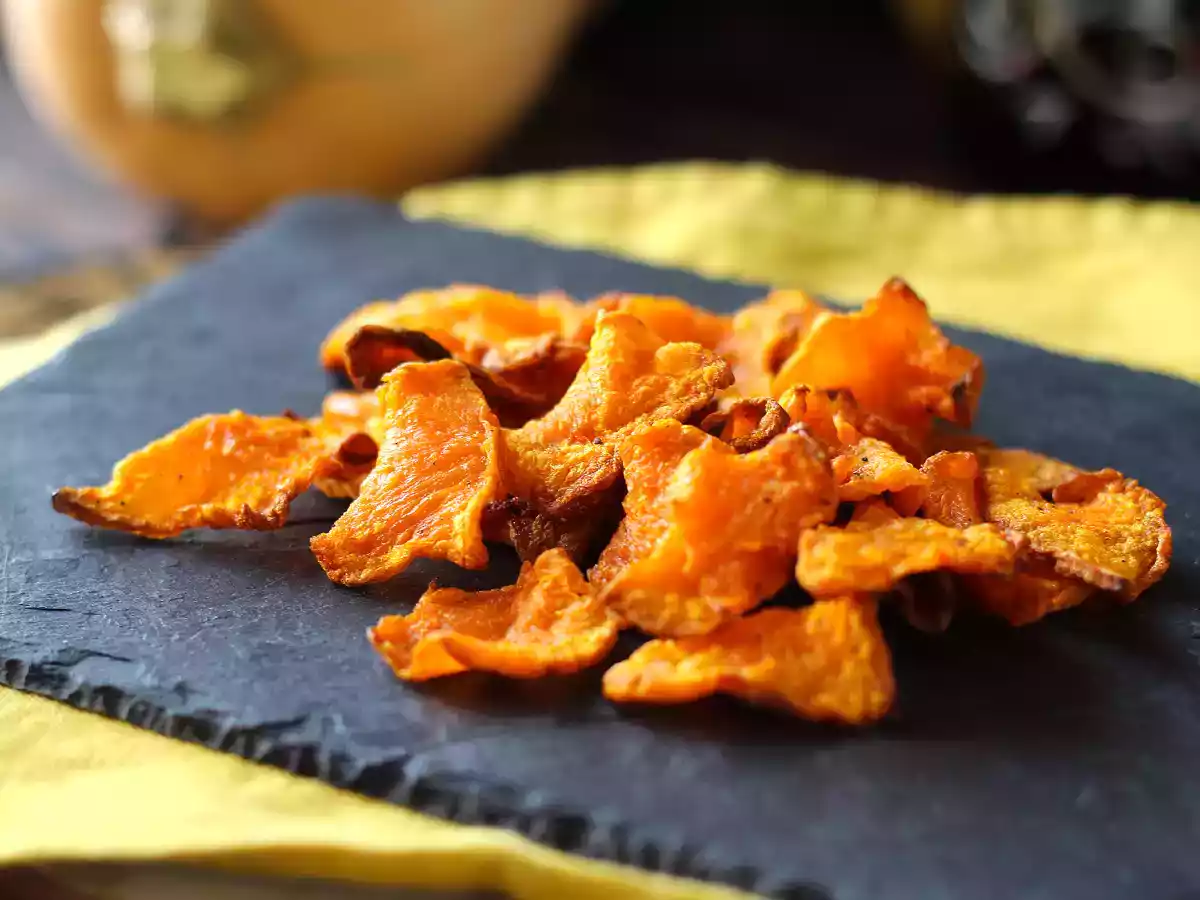Dýňové chipsy ve fritéze: lehké a chutné