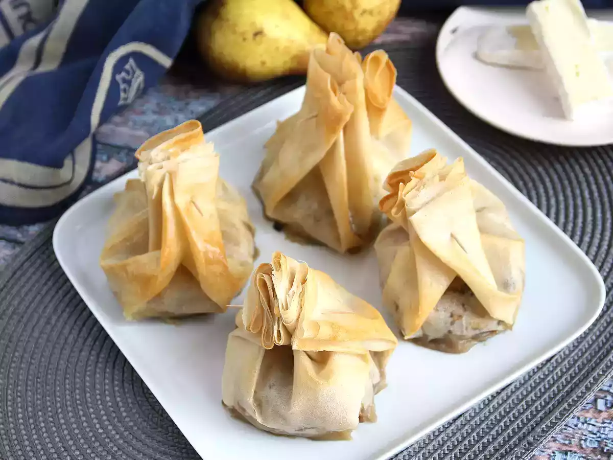 Extra křupavé aumônières s houbami, sýrem Brie a hruškami - foto 4