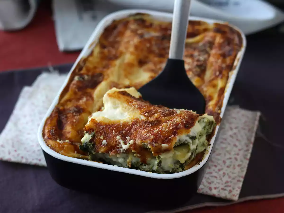 Extra tající ricotta a špenátové lasagne