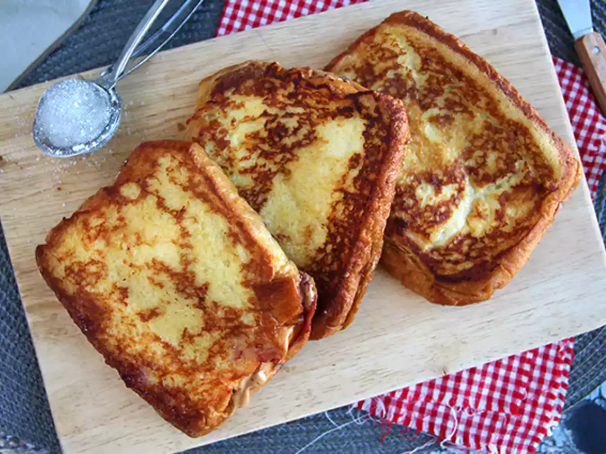 Francouzské toasty s arašídovým máslem a džemem - foto 2
