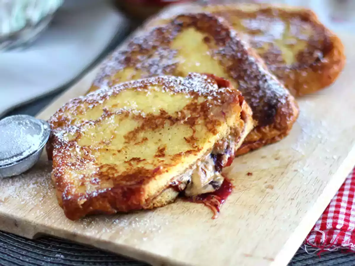 Francouzské toasty s arašídovým máslem a džemem - foto 4