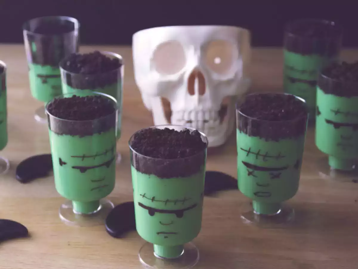 Frankensteinovy krémové dezerty na Halloween - foto 4