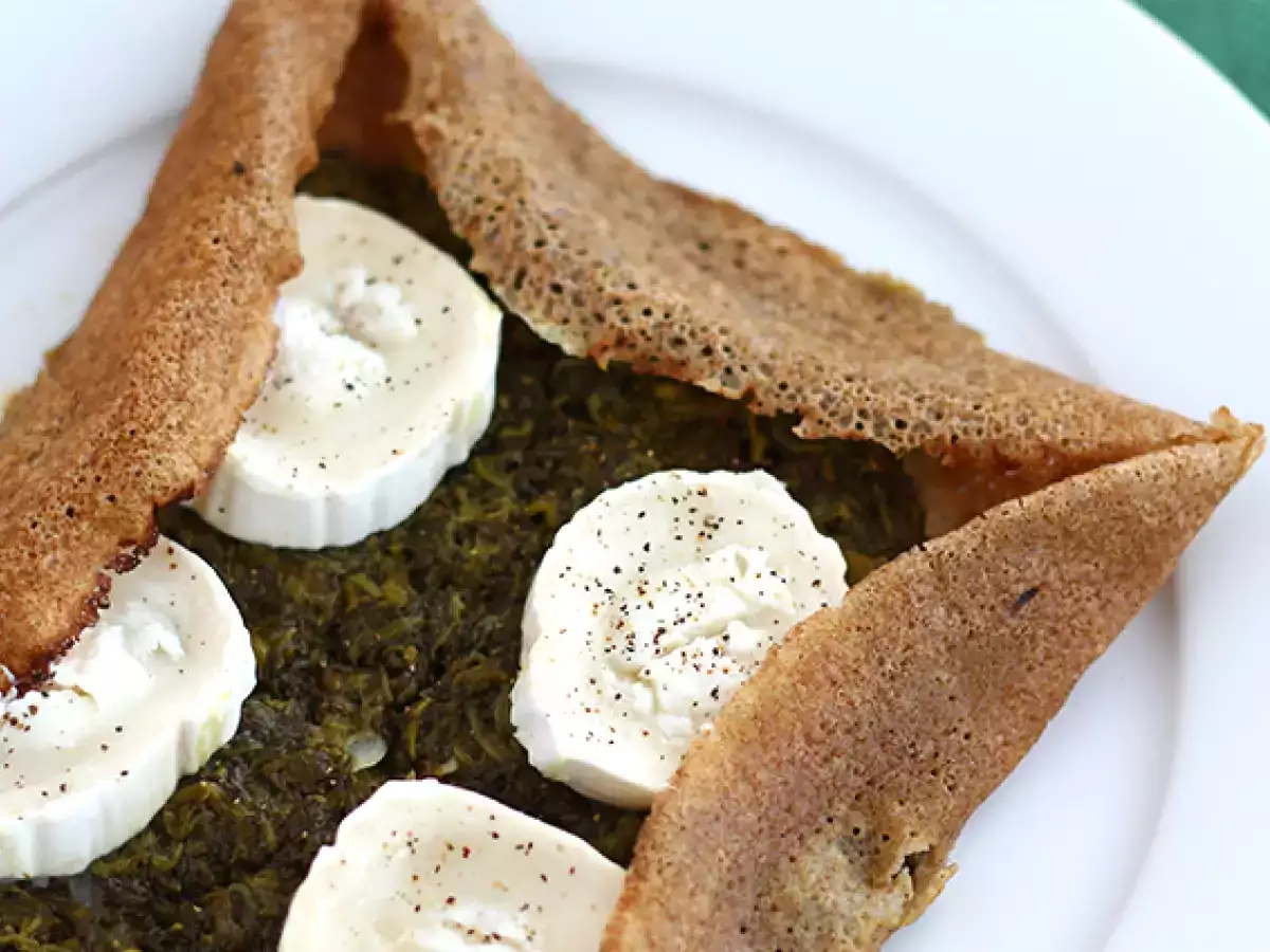 Galette se sýrem z kozího mléka a špenátem - foto 2