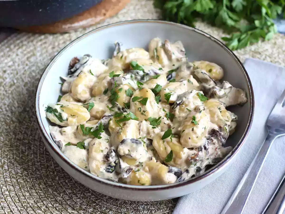 Gnocchi s houbami, chutný a snadný první chod