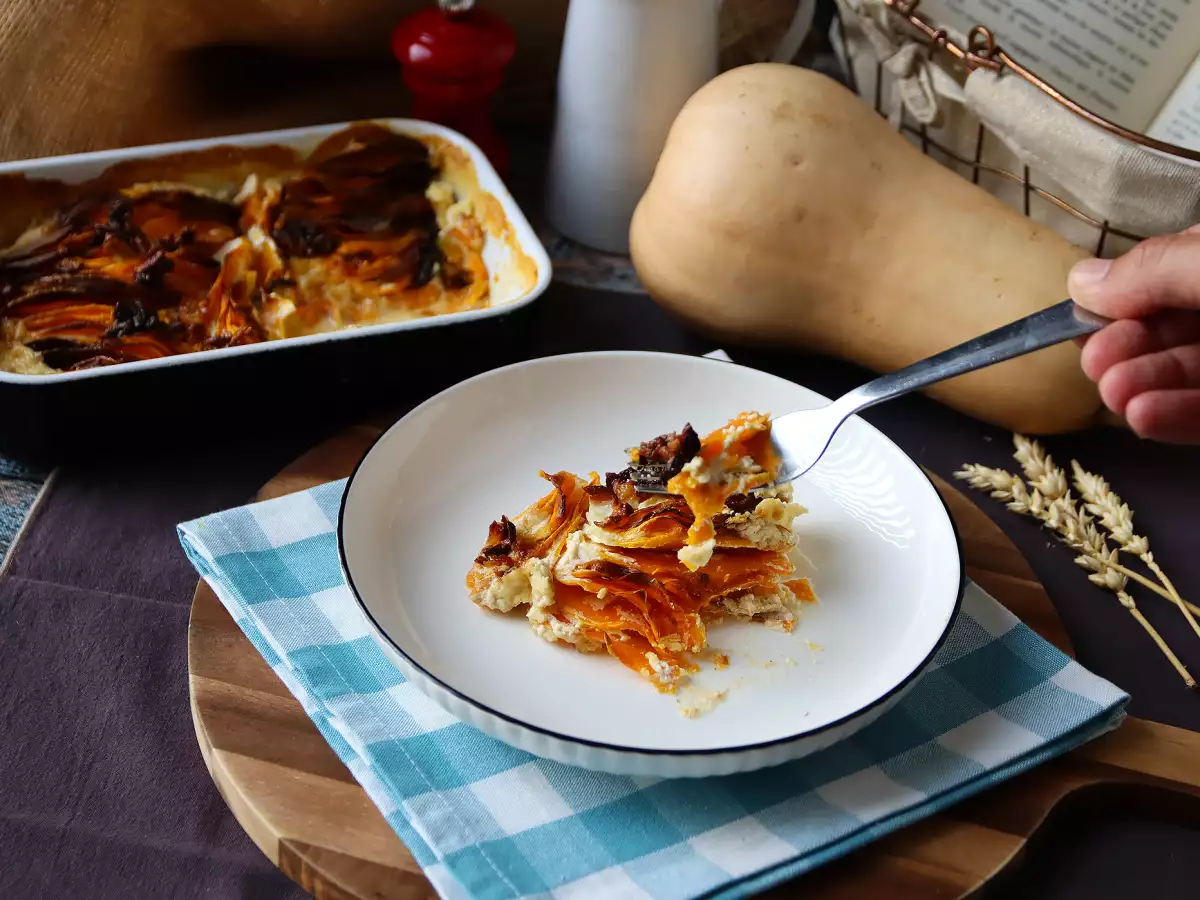 Gratin z butternutové dýně v horkovzdušné fritéze, po vzoru gratin dauphinois - foto 3