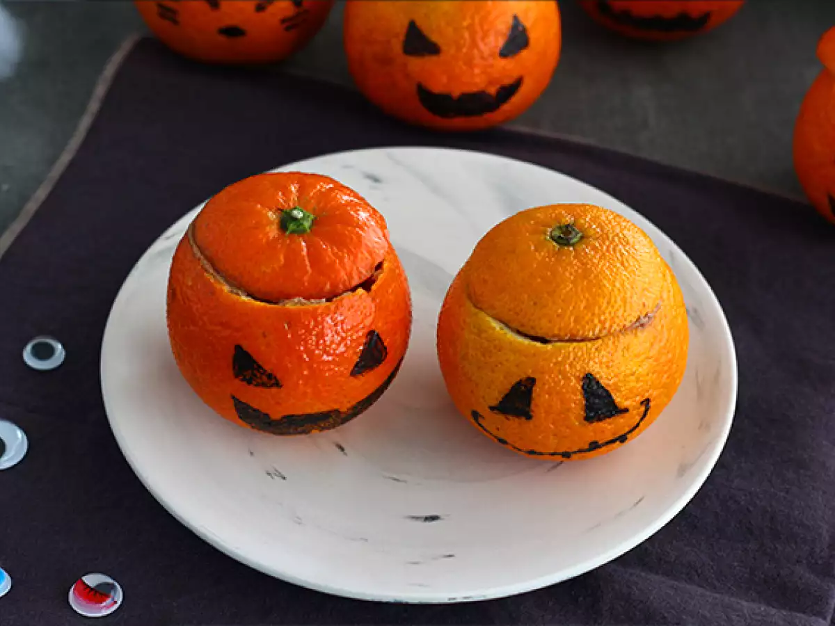 Halloweenské klementinky s čokoládovou pěnou - foto 4