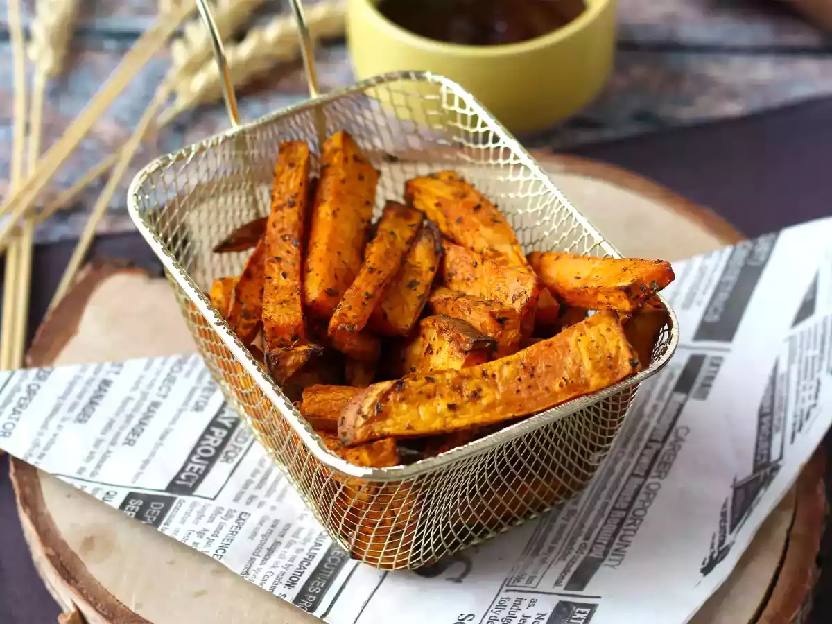 Hranolky ze sladkých brambor v Air Fryer, pro křupavý a měkký výsledek! - foto 3