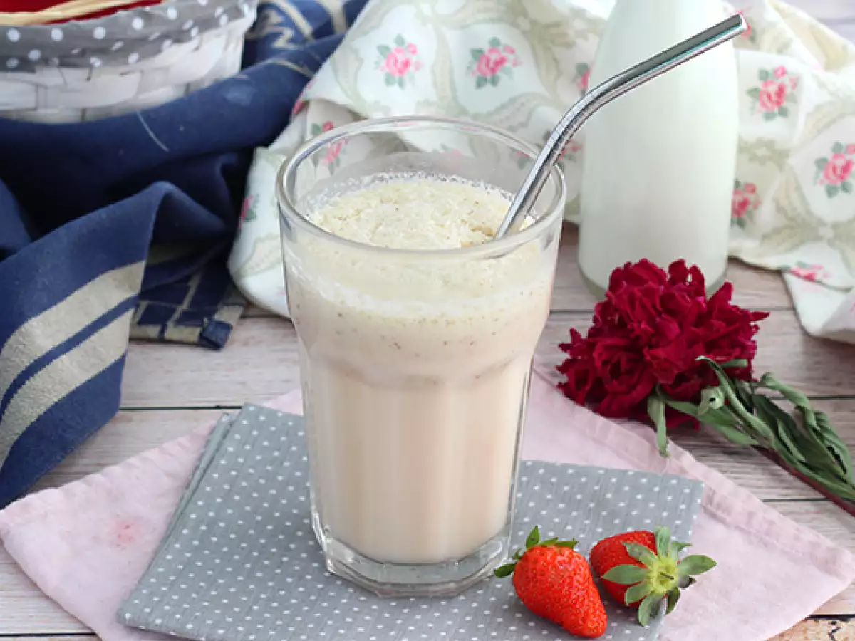 Jahodovo-vanilkový milkshake