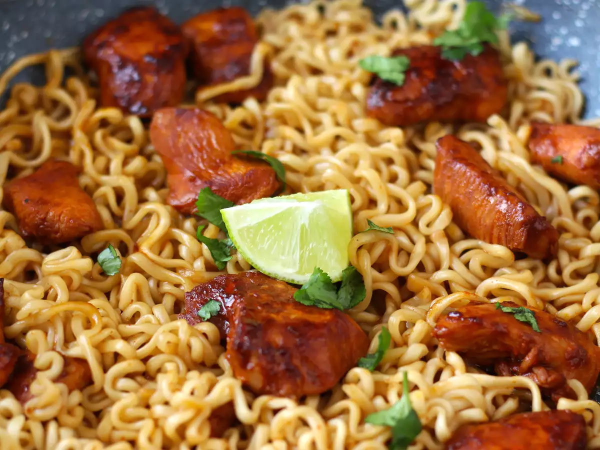 Jak uvařit buldak habanero limetkové nudle, recept s marinovaným kuřecím masem! - foto 7