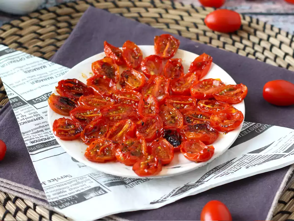Konfitovaná cherry rajčátka v horkovzdušné fritéze - foto 2