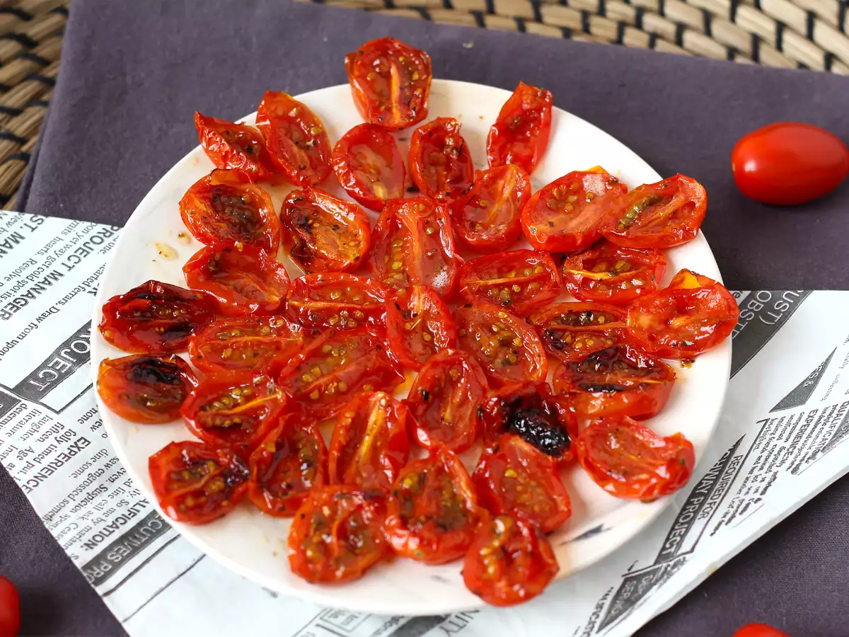 Konfitovaná cherry rajčátka v horkovzdušné fritéze - foto 4