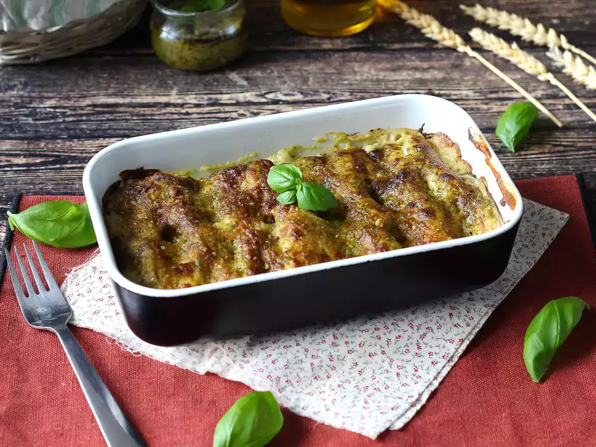 Krémové pesto cannelloni au gratin: snadný a chutný recept - foto 2