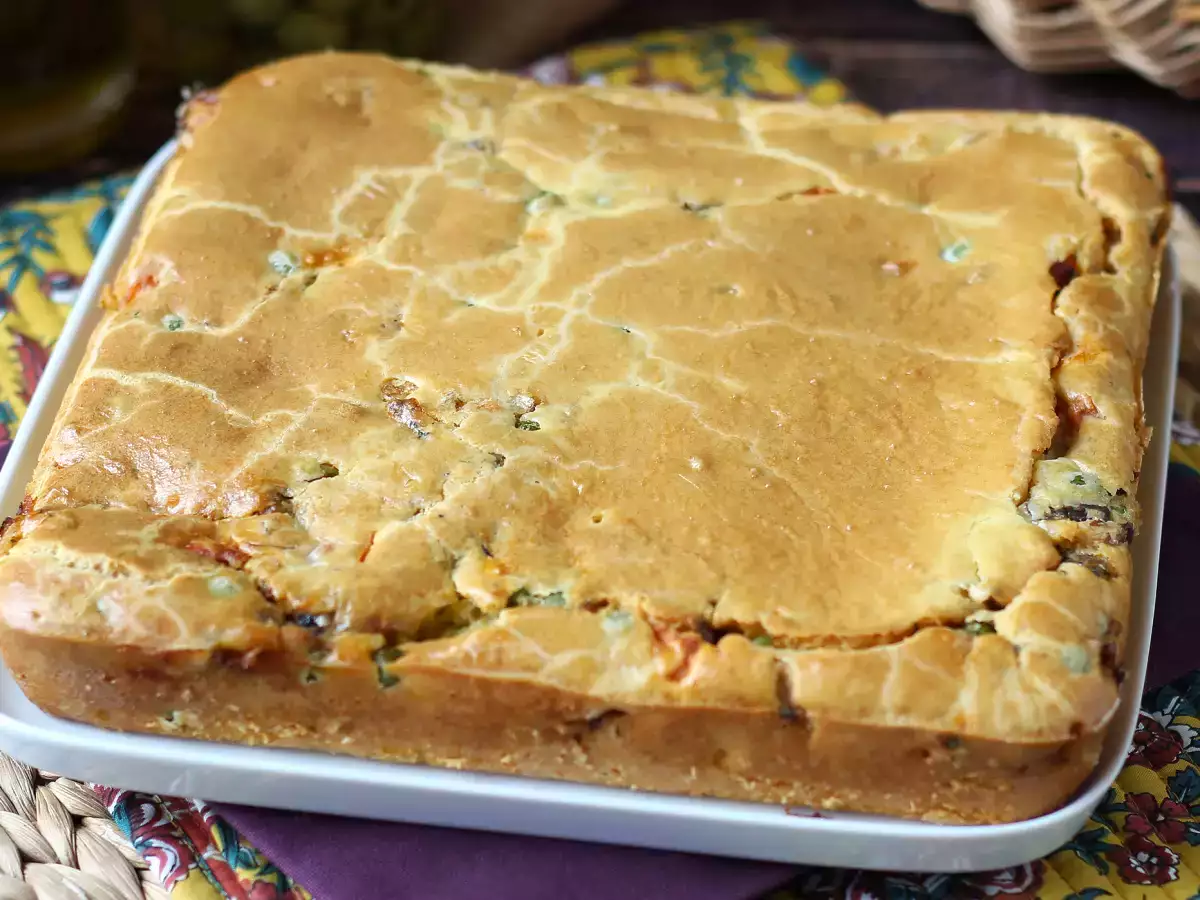Krémový sardinkový slaný koláč z mixéru: snadný a nadýchaný - foto 3