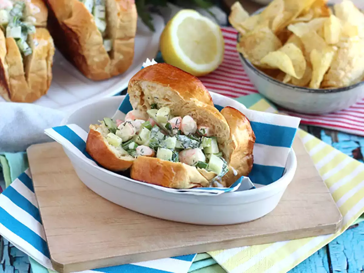 Krevetový sendvič v briošce (prawn roll) - foto 2