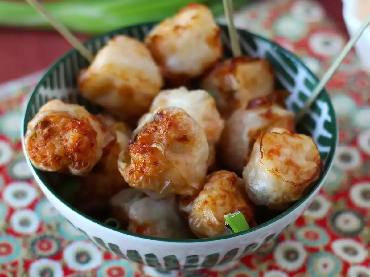 Krevety v těstíčku ve stylu spring rolls v horkovzdušné fritéze