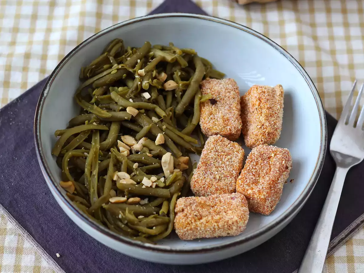 Křupavé tofu nugety a zelené fazolky po thajsku z horkovzdušné fritézy