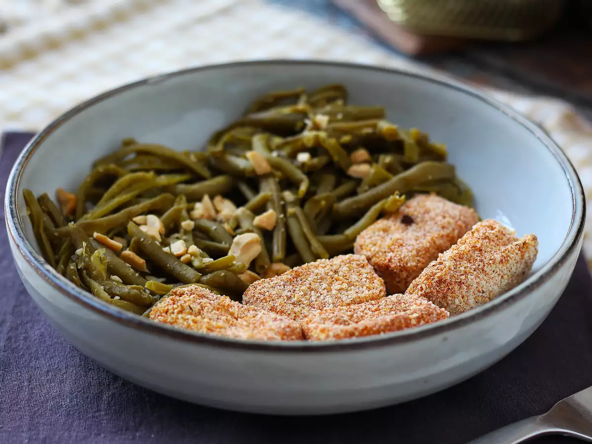 Křupavé tofu nugety a zelené fazolky po thajsku z horkovzdušné fritézy - foto 2