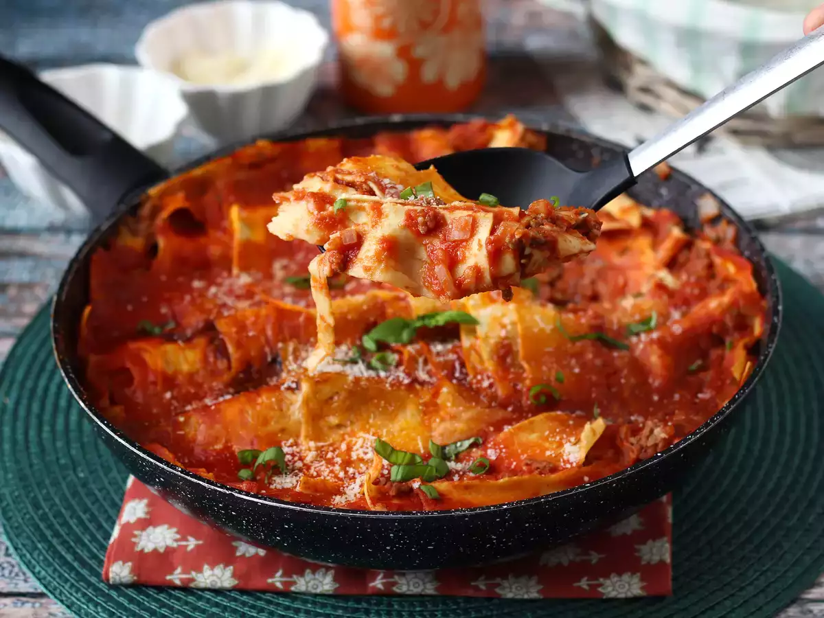 Lasagne alla bolognese z pánve - foto 3