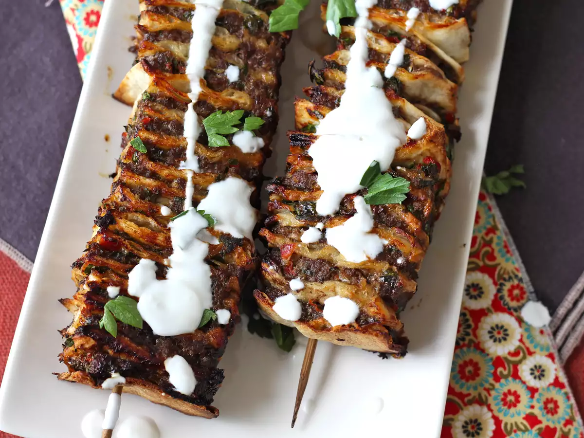 Lavash kebab s tortillami, slavný snadný kebab pečený v troubě! - foto 2