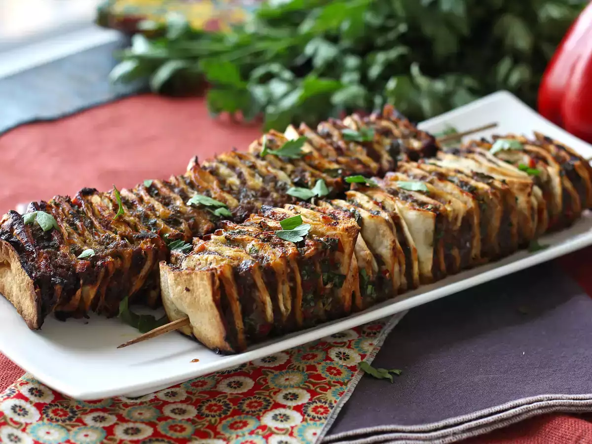 Lavash kebab s tortillami, slavný snadný kebab pečený v troubě! - foto 3