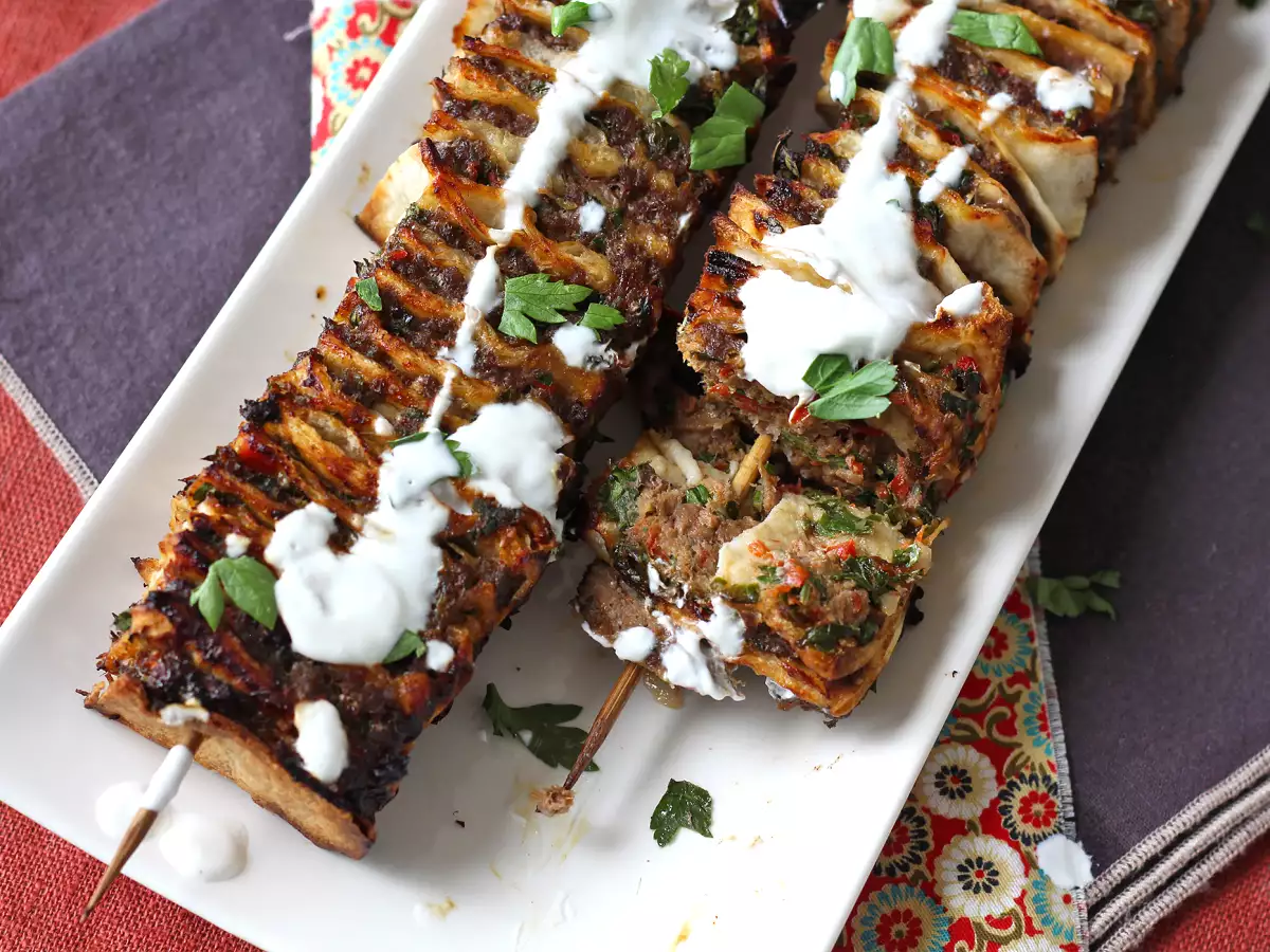 Lavash kebab s tortillami, slavný snadný kebab pečený v troubě! - foto 4